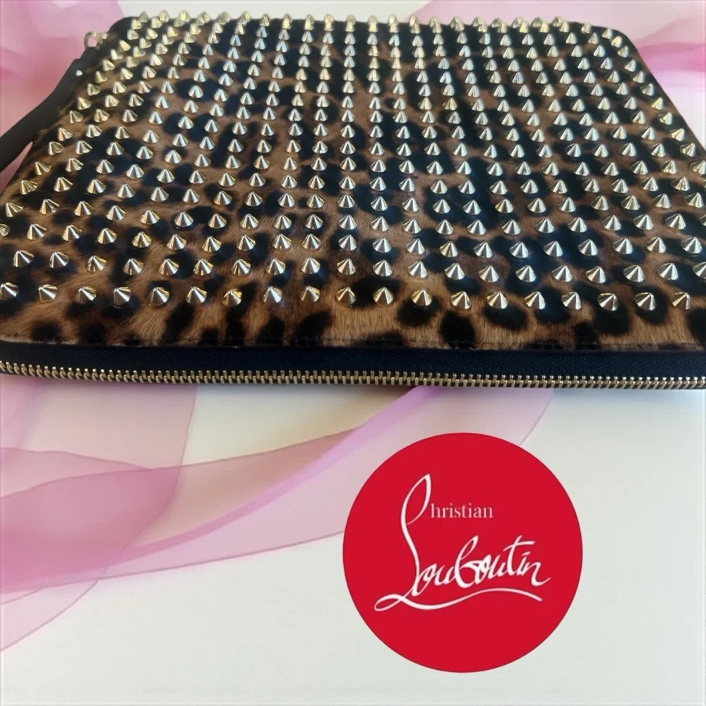Christian Louboutin Cris Spikes Ponyskin iPad,Tablet,Case,or Clutch A BEAUTY! - Picture 3 of 12